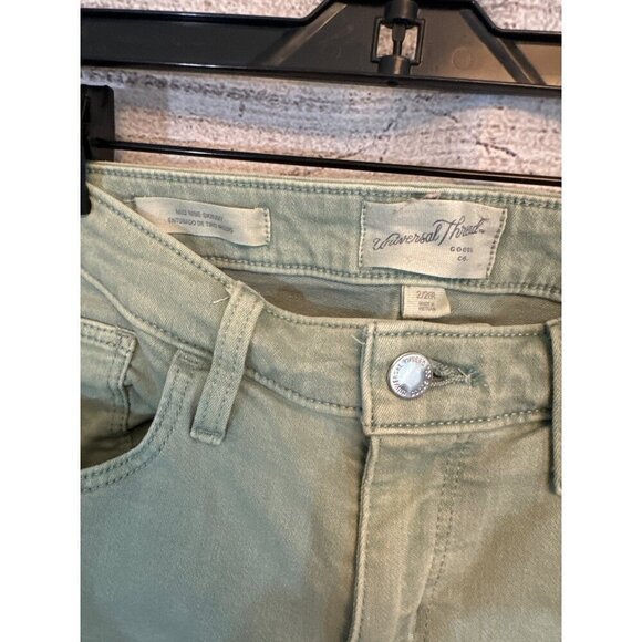 Universal Thread Green Mid Rise Skinny Jeans Size 2/26 - Picture 3 of 4